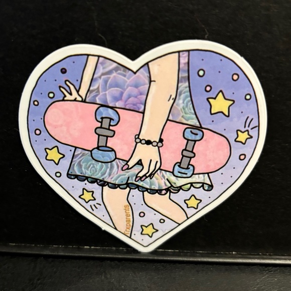 GIRLIE SKATEBOARDING STICKER - Picture 1 of 1